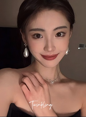 1saye同款耳饰蝴蝶结高级感轻奢珍珠耳钉耳环小众设计2026年新款