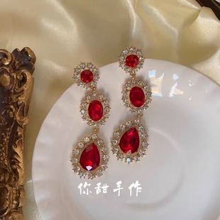 复古宫廷奢华夸张摩登公主港风高级感气质新娘耳环耳钉无洞耳夹