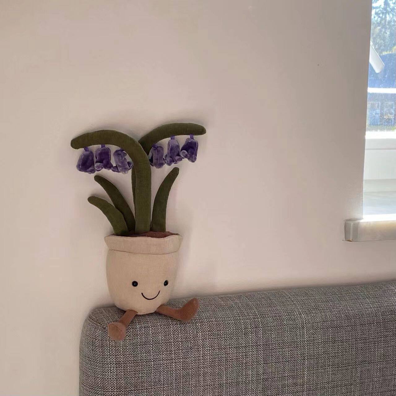 jellycat蓝玲花花朵盆栽玩偶摆件