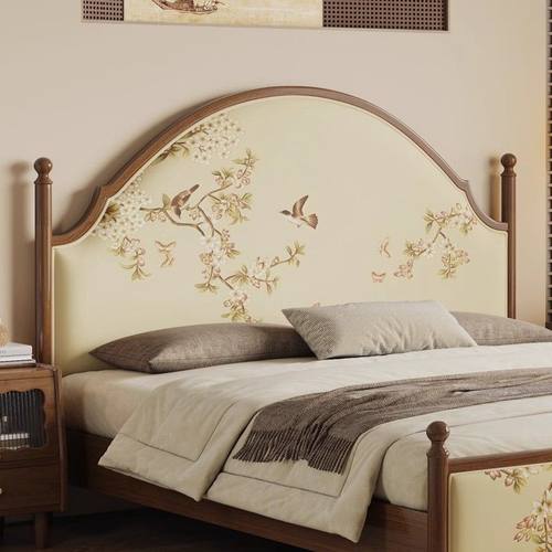 喜上眉梢唯美实木软包床