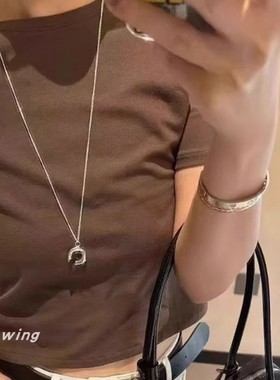 铜女向日葵欧尼同款长款项链