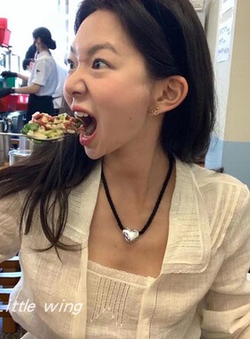 铜女韩国fever同款爱心项链