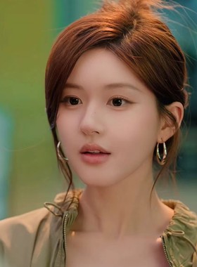 S925银针赵露思许妍同款简约金属大圈圈hoop耳环素圈时髦潮人气质