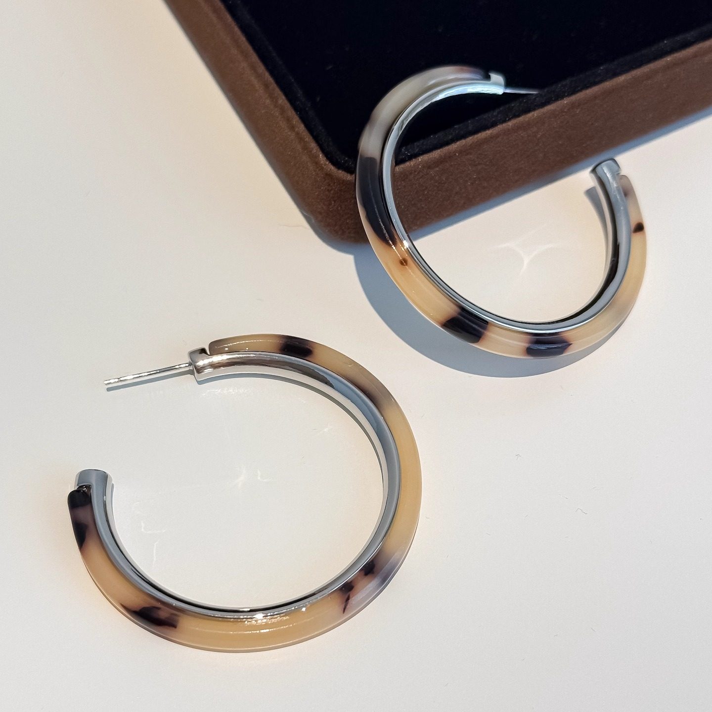 许我耀眼许妍同款夸张豹纹耳圈