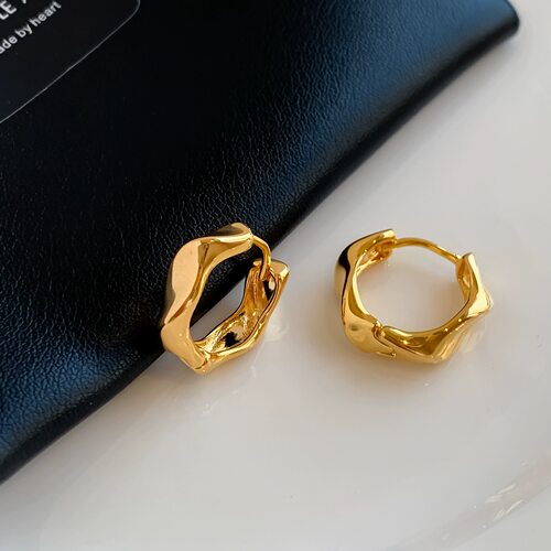 ins简约金属冷淡风不规则圈耳环