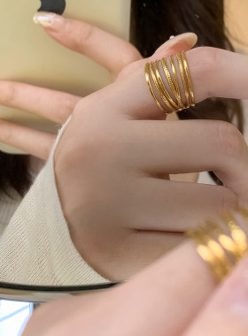 女金属冷淡风高级感戒指