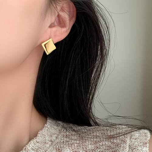 金属冷淡风拉丝女高级感耳钉