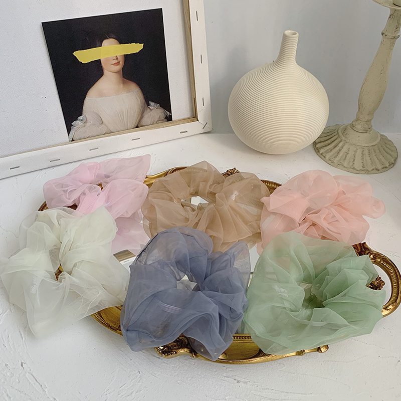 韩国网红同款法式小清新轻纱发圈