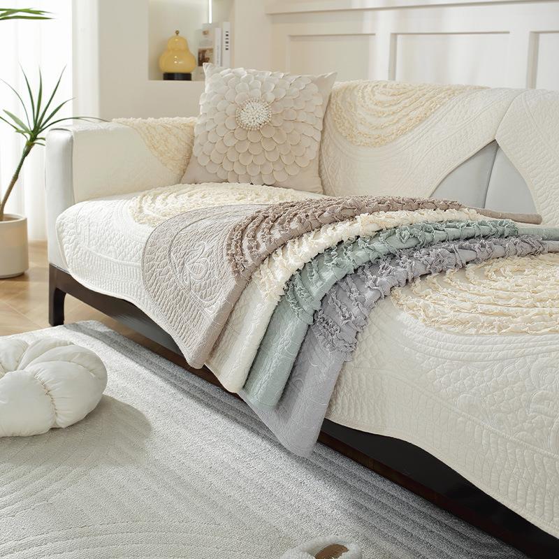 热卖新款全棉沙发垫万能沙发套罩轻奢高级感坐垫四季通用靠背盖巾