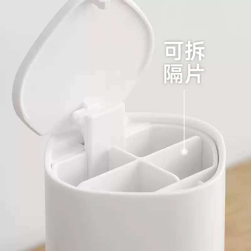 按压自动弹盖牙线盒牙签收纳盒高级简约轻奢精致棉棒盒二合一家用