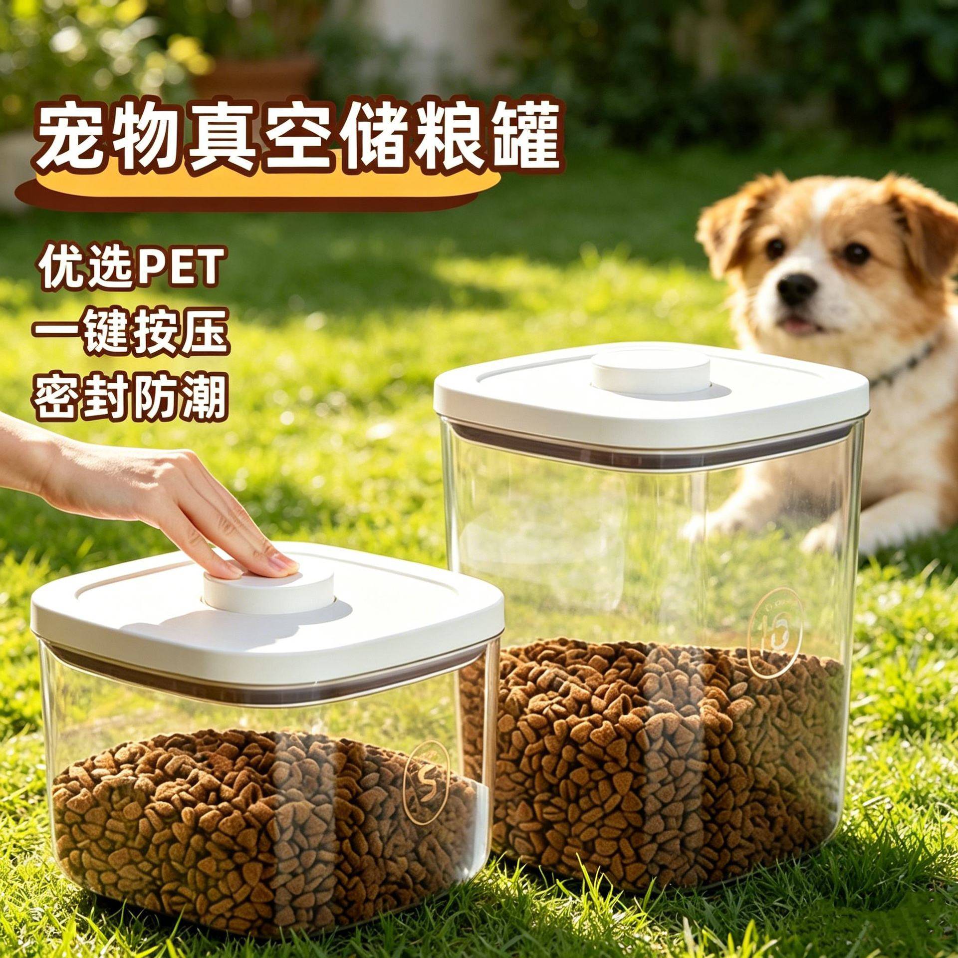 真空储粮桶猫粮盒狗粮桶大容量猫咪密封罐防潮宠物粮食箱用米桶