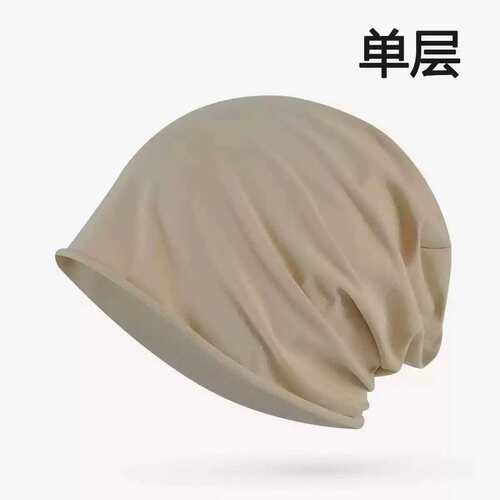 化疗后女士光头帽夏季薄款纯棉术后遮白发包头帽空调房防吹头睡帽