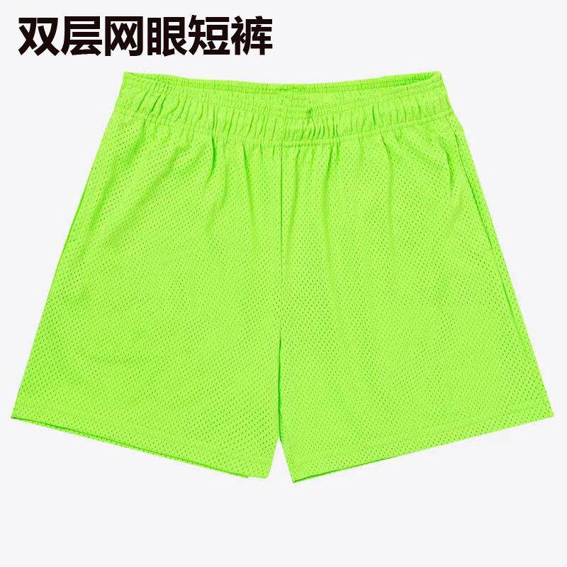 短裤男双层运动美式大码网眼透气速干宽松训练健身跑步篮球裤光板
