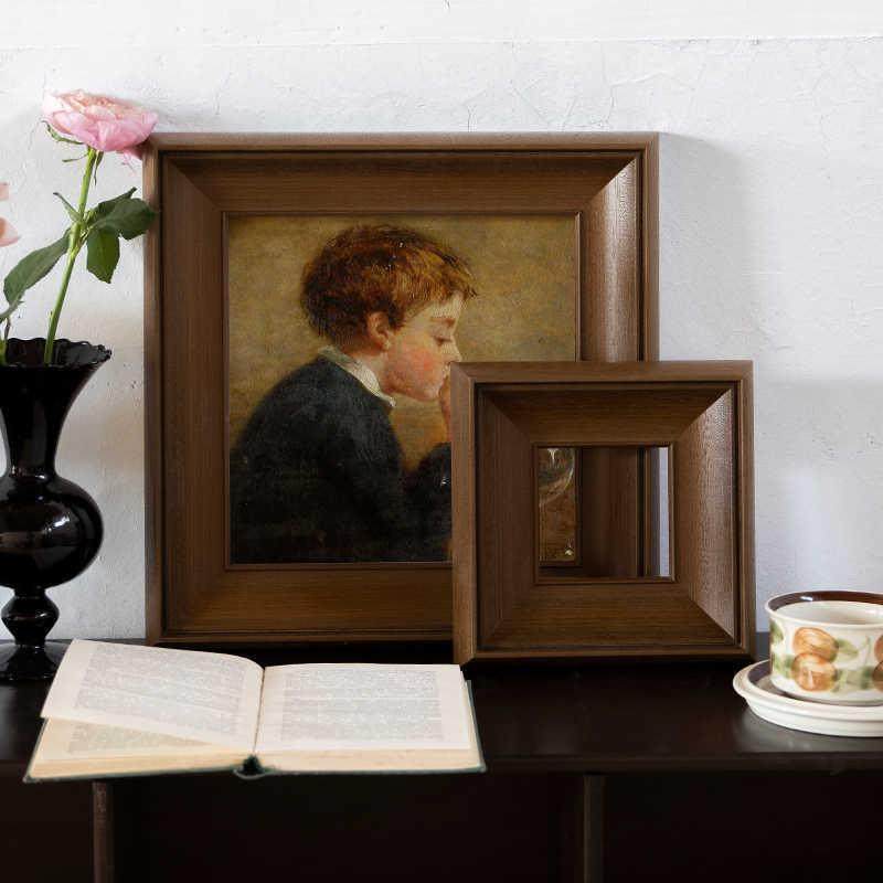 高级感厚重实木中古胡桃相框油画外框画框定制框架欧式复古挂墙,家居饰品,DIY亲子装饰画,淘宝优惠券,粉丝福利购,淘宝优惠卷