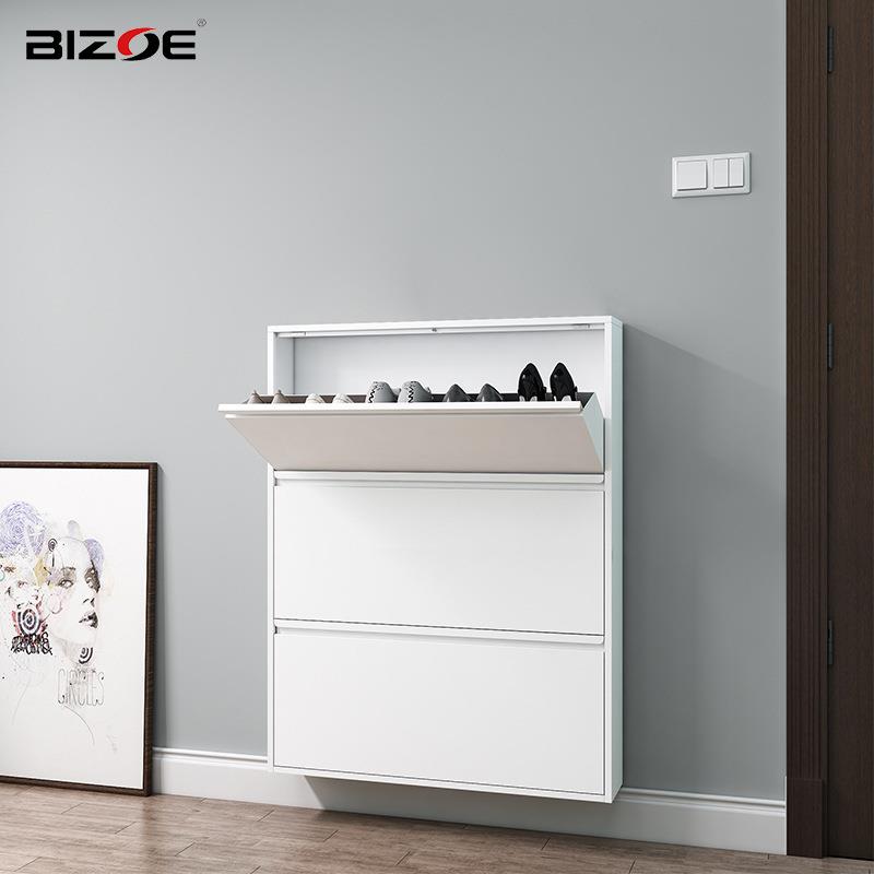 家用超薄钢制翻斗鞋柜门口简约时尚玄关带门鞋橱收纳鞋架热卖新款