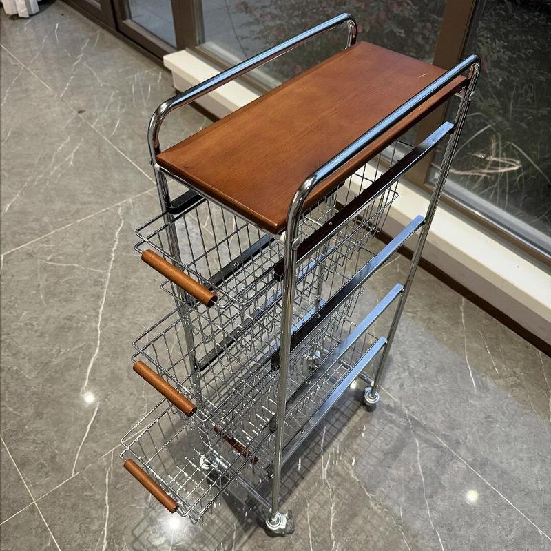 小户型抽屉厨房收纳置物架多层收纳架不占空间可移动小推车置物架