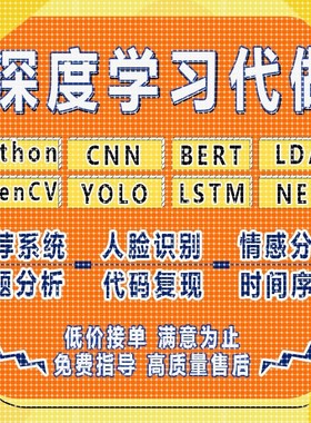 lstm时间序列python代做推荐系统cnn神经网络bert算法lda主题分析