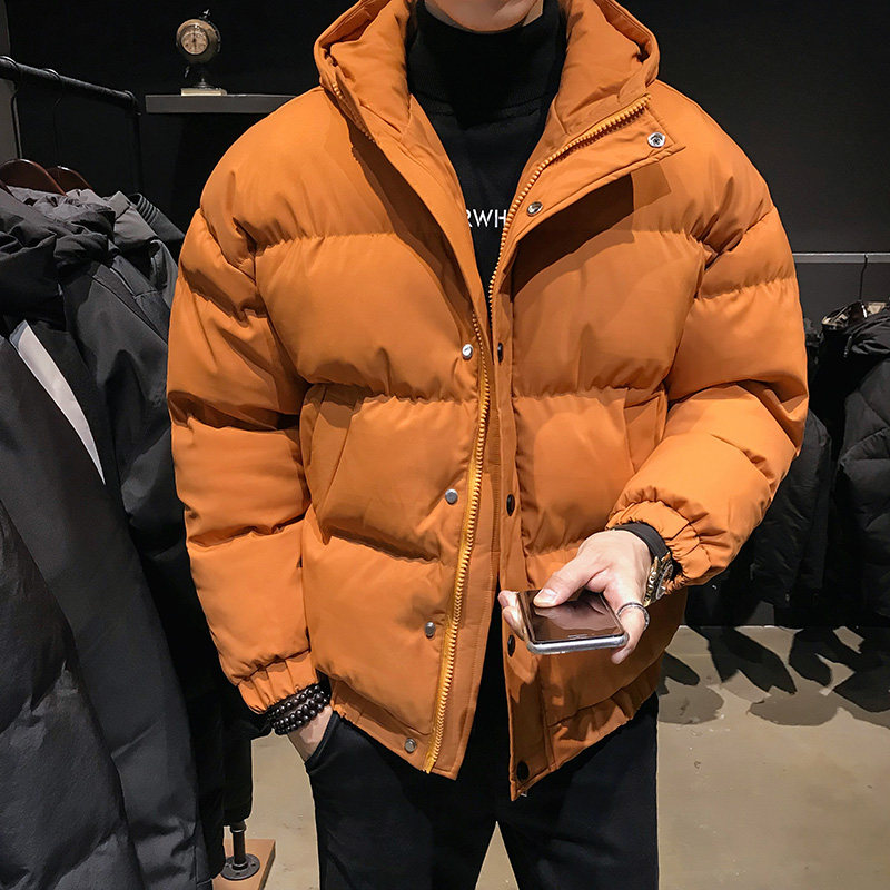 羽绒服男冬季2025新款外套男连帽保暖面包服青少年帅气加厚防寒服