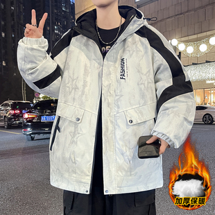 羽绒服男款冬季青少年潮牌宽松棉衣初中高中学生加厚保暖棉袄外套