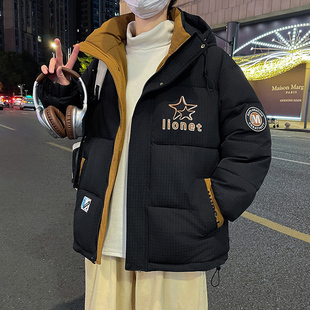 13青少年潮牌羽绒服男孩15岁初高中学生14加厚外套16大童冬装棉衣