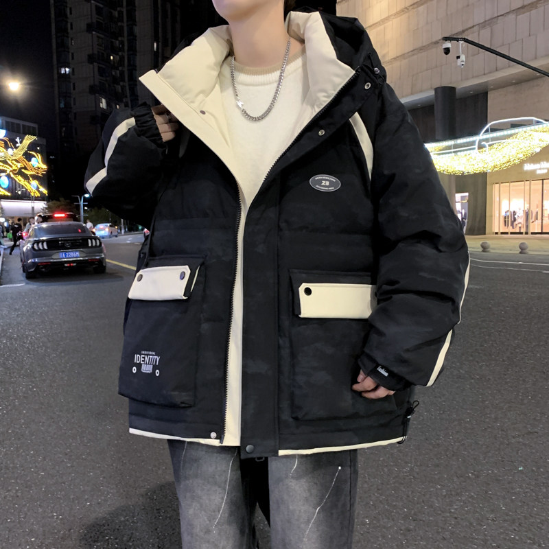 冬季青少年连帽羽绒服帅气男童保暖工装棉衣外套潮牌学生加厚棉袄,男装,羽绒服,淘宝优惠券,粉丝福利购,淘宝优惠卷