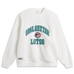 李宁运动潮流系列加绒卫衣男皮克斯草莓熊保暖套头卫衣AWDU437