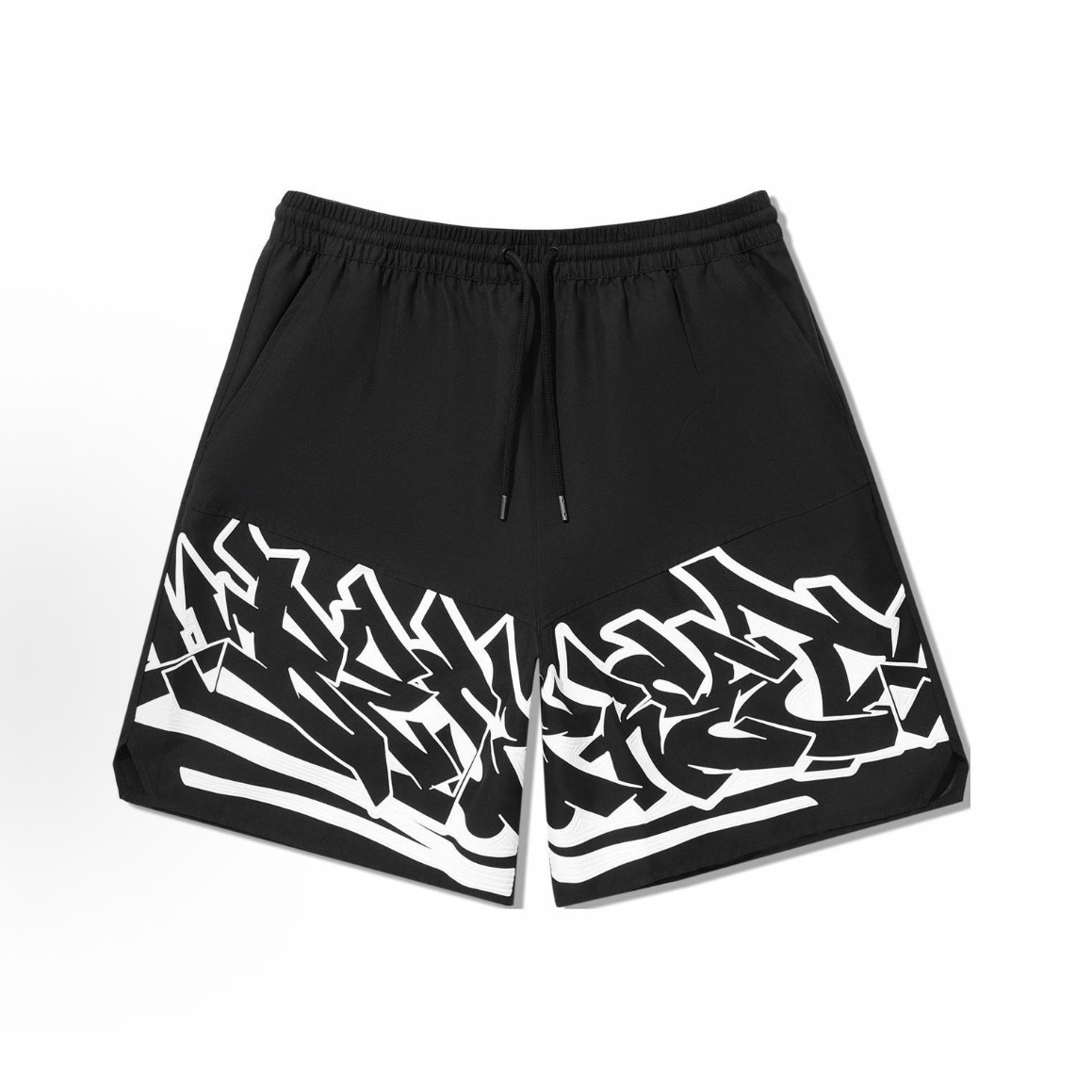 中国李宁滑板系列印花图案中腰直筒宽松休闲短裤男款AKSU221