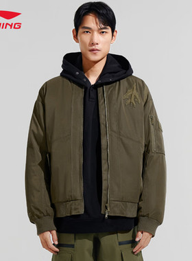 李宁羽绒服男女款秋季运动时尚系列舒适宽松休闲短羽绒服AYMS407