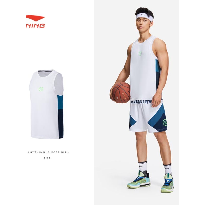 李宁男子背心夏季篮球韦德速干透气运动篮球比赛上衣短袖AAYS041