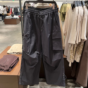 2026春季新款男装时尚休闲百搭工装风裤子松紧腰阔腿裤UML650016