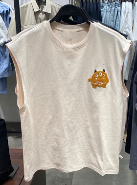 2025夏季新款WLJZWFJTUR男装休闲简约无袖纯棉宽松T恤UML432080