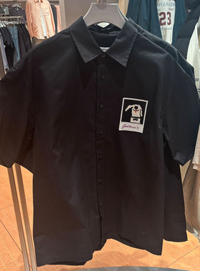 WLJZWFJTUR男装新款2026潮流狗狗立体刺绣翻领短袖衬衣UUY260013