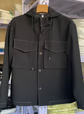 2025秋款男装时尚休闲百搭宽松纯色棉质连帽   夹克外套UML140013