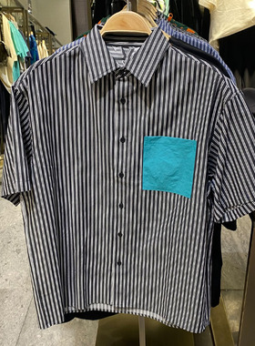 2025夏季WLJZWFJTUR男装新款潮流时尚休闲条纹宽松衬衫UMV232024