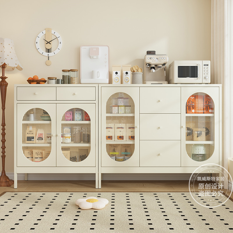 法式奶油风餐边柜靠墙一体储物柜落地多层收纳柜客厅厨房置物柜,住宅家具,餐边柜,淘宝优惠券,粉丝福利购,淘宝优惠卷