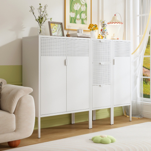 简约现代钢制餐边柜客厅靠墙一体储物柜家用客厅收纳柜环保无甲醛