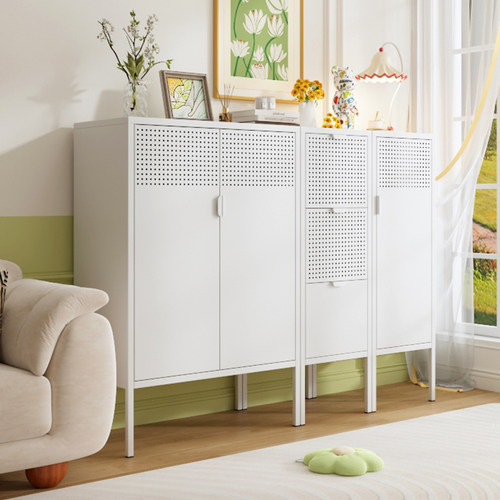 简约现代钢制餐边柜客厅靠墙一体