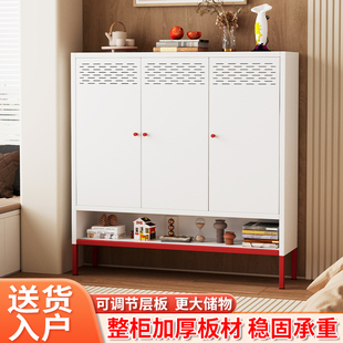 简约现代钢制鞋柜家用门口入户玄关柜落地多层鞋子收纳鞋架防晒