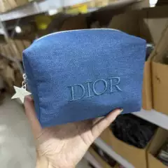 Super Rare! Denim Makeup Bag with a High-End Fabric Feel, Round Makeup Bag, Stylish and Simple Storage Bag