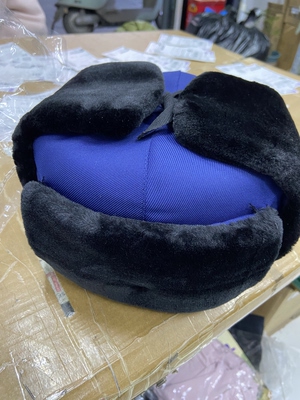 正品温区 蓝色消防棉帽 冬天下雪防寒棉帽 短毛火焰蓝寒区帽子