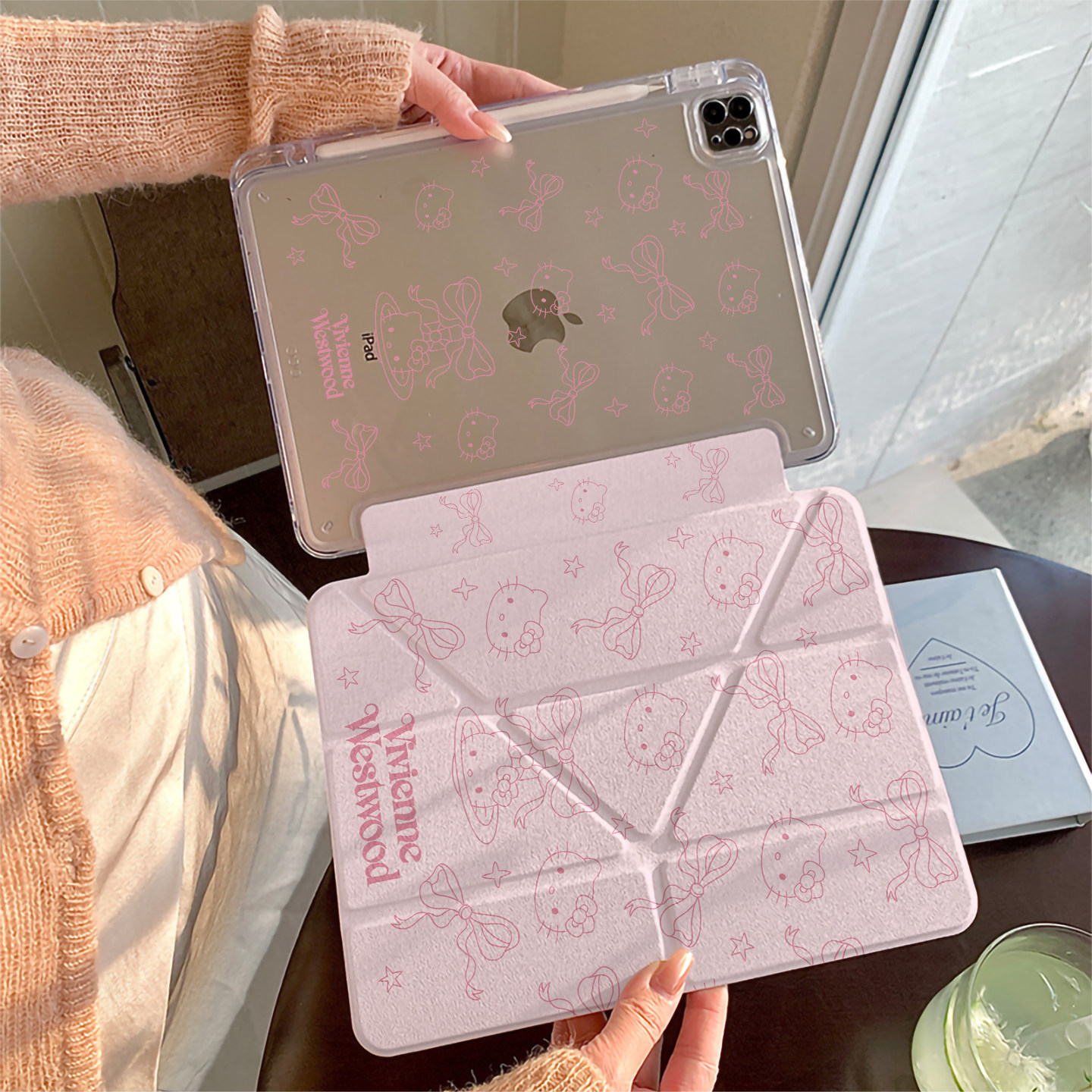 粉色Kitty适用于小米平板7pro保护壳2025新款小米6保护套红米pad5六七代电脑包3Y折笔槽11寸防弯摔11.2亚克力