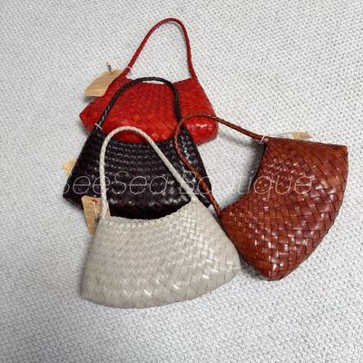 Dragon Diffusion 8943编织牛皮单肩腋下手提包法式复古