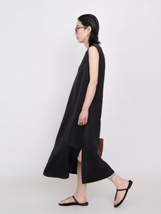 「清仓」凉爽醋酸真丝连衣裙宽松显瘦鱼尾A字背心长裙法式优雅女