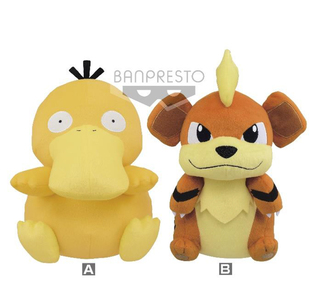 正版万代眼镜厂宠物小精灵宝可梦神奇宝贝可达鸭卡蒂狗毛绒玩偶