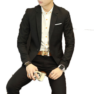 春秋季男士西服套装青年韩版潮流休闲单西修身外套男装婚礼小西装