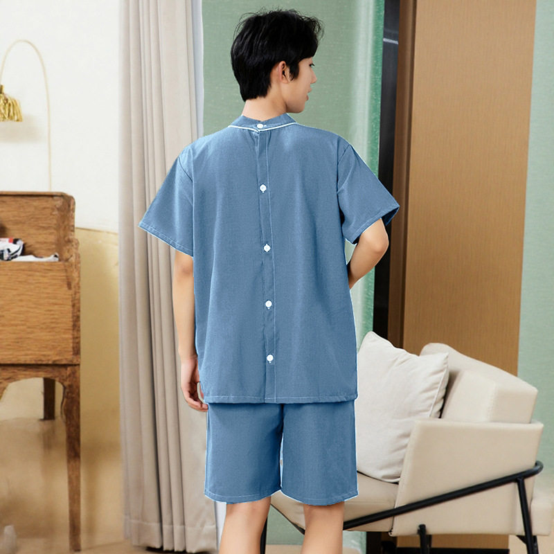 养生馆理疗服纯棉开背夏天针灸专用短款薄艾灸养生服套装睡衣男女
