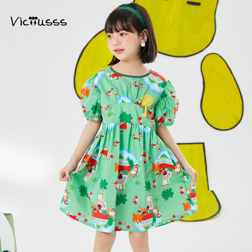 viciusss纯棉公主裙洋气夏季短袖