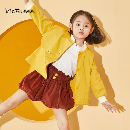 viciusss丸社女童风衣外套短款秋