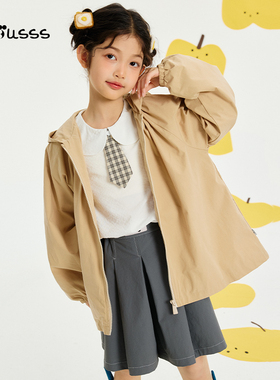 VICIUSSS童装女童外套2025春季新品卡通印花连帽上衣洋气百搭时尚