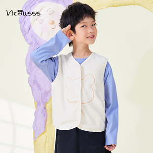 Viciusss男童马甲新款春秋季儿童洋气坎肩摇粒绒背心内搭校服神器